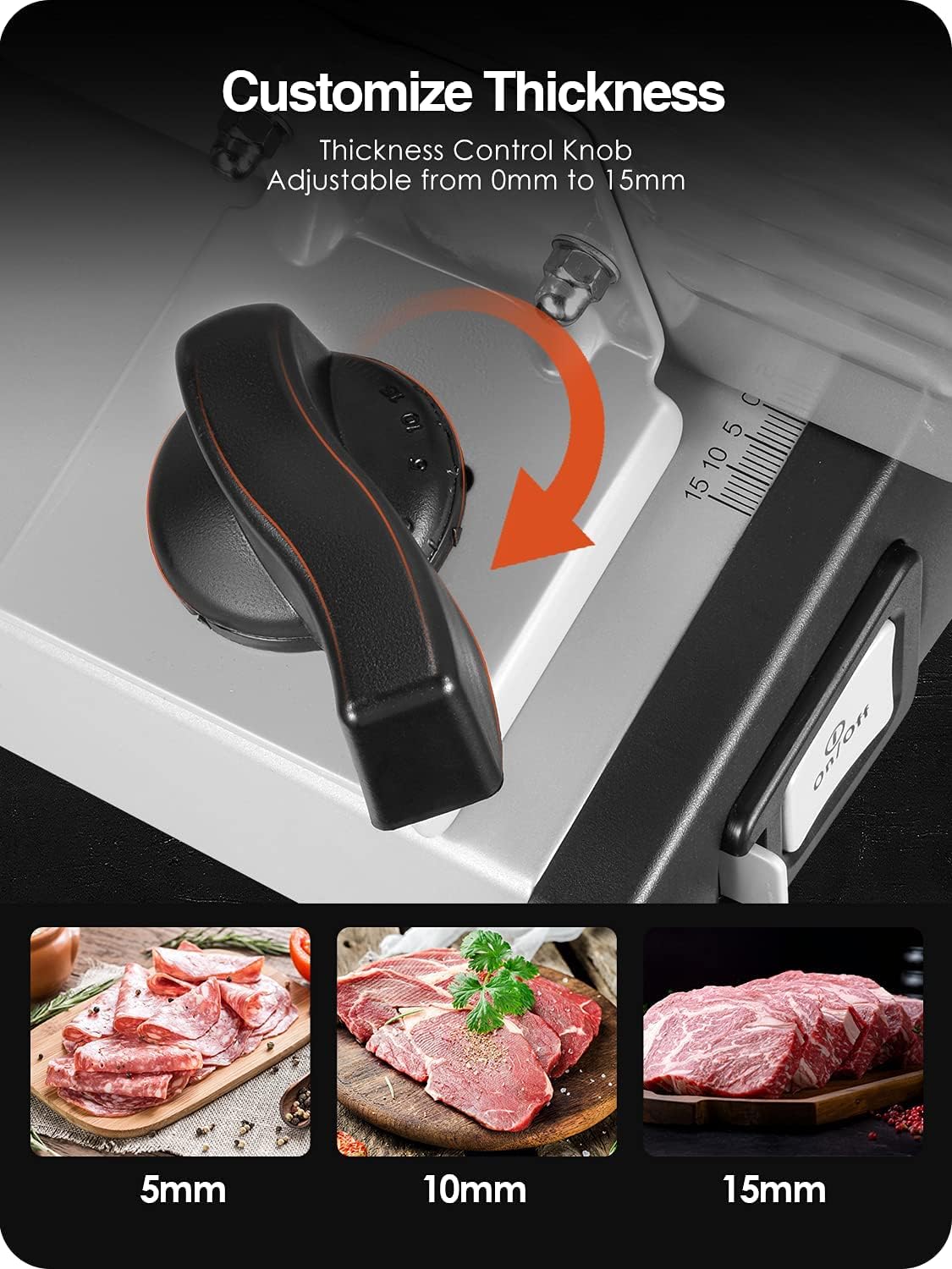 OSTBA Electric Meat Slicer with Two 7.5” Stainless Steel Blades, 200W