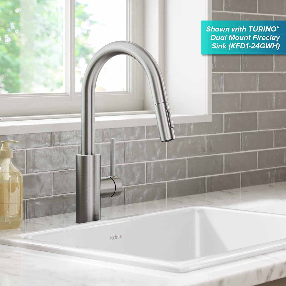 KRAUS Spot Free Stainless Steel Pull Down Kitchen Faucet KPF-2620SFS
