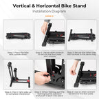 ROCKBROS Bike Stand 2-in-1, Vertical or Horizontal for 20-29 Inch Wheels