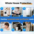 PUREPLUS Clear Whole House Water Filter Housing, Pressure Gauge, 1" NPT