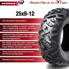 WANDA ATV UTV Tires 25X8-12 25X8X12 6PR P3501,Set 2 10375