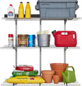 Rubbermaid FastTrack Rail Storage 48"x16" 3-Shelf Kit, 350 lbs. Per Shelf, for Home/Garage/Shed/Workshop Organization