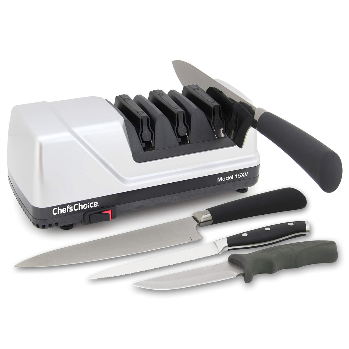 Chef’sChoice 15XV EdgeSelect Professional Electric Knife Sharpener with 100-Percent Diamond Abrasives and Precision Angle Guides for Straight Edge