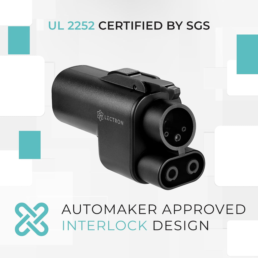 Lectron NACS to CCS Electric Vehicle Adapter with Interlock - (500A/1,000V) - Compatible with Tesla Superchargers - CCS1 EV Fast Charging with Vortex