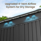 Bealife 6' x 4' Outdoor Storage Shed,Metal Shed Lockable Door - Dark Gray