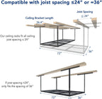 FLEXIMOUNTS 3x6 Overhead Garage Storage Adjustable Ceiling Rack, Black