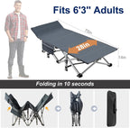 ABORON Camping Cot for Adults, 28 in Wide Folding Bed with Mattress