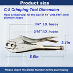58PCS Hose Repair Kit, 1/4 I.D.Torch Hose Repair Kit, Air Hose Crimper Tool