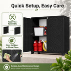 ADDOK Outdoor Storage Cabinet,60 Gallon Waterproof Resin Patio Storage Cabinet with 1 Adjustable Metal Shelf, Upright Outdoor Cabinet for Garden