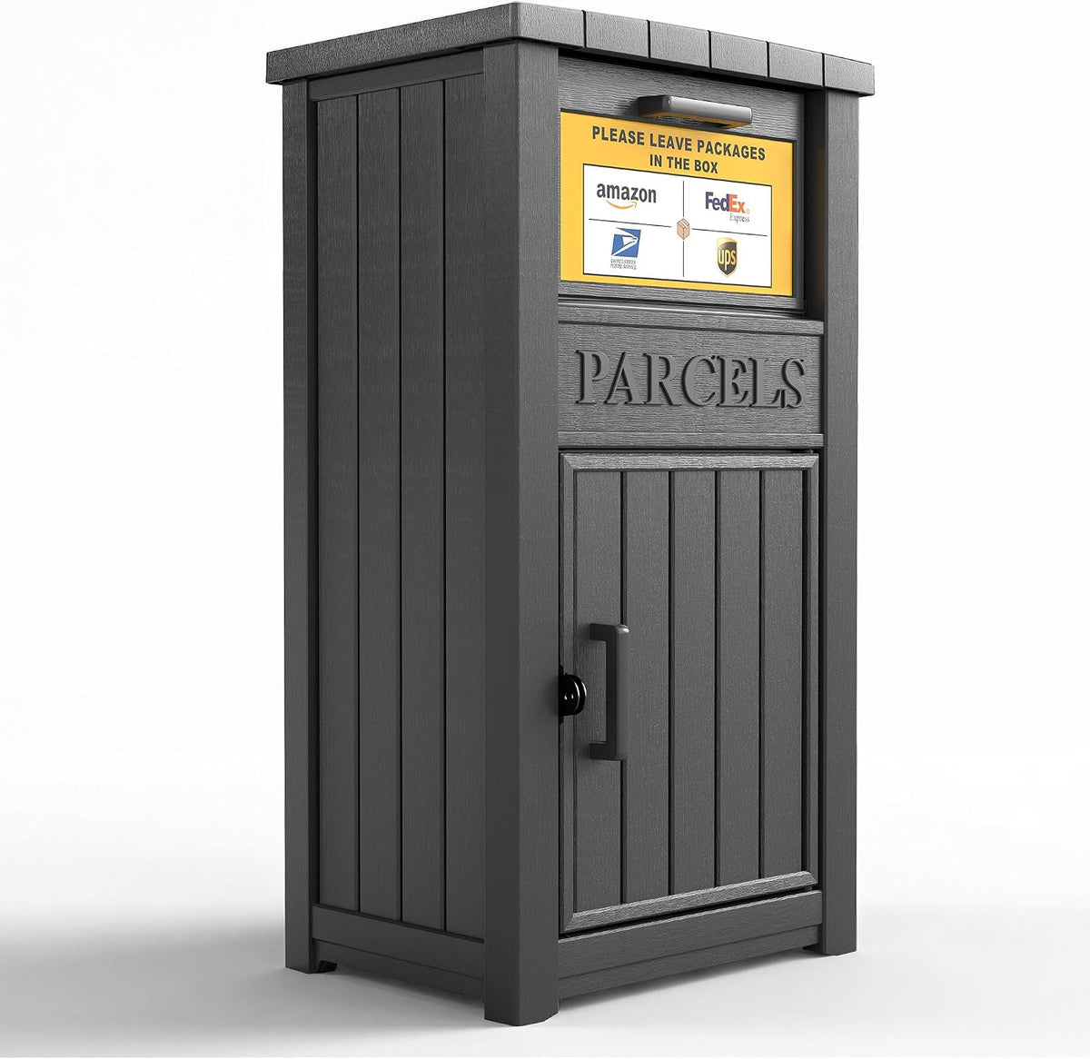 Package Delivery Box for Outside, Parcel Drop Box, Black, 60 Gallon