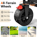 3 in 1 Collapsible Wagon with 300lbs Weight Capacity,150L Heavy Duty Utility Cart with Removable Canopy,with Big All-Terrain Beach Wheels & Drink