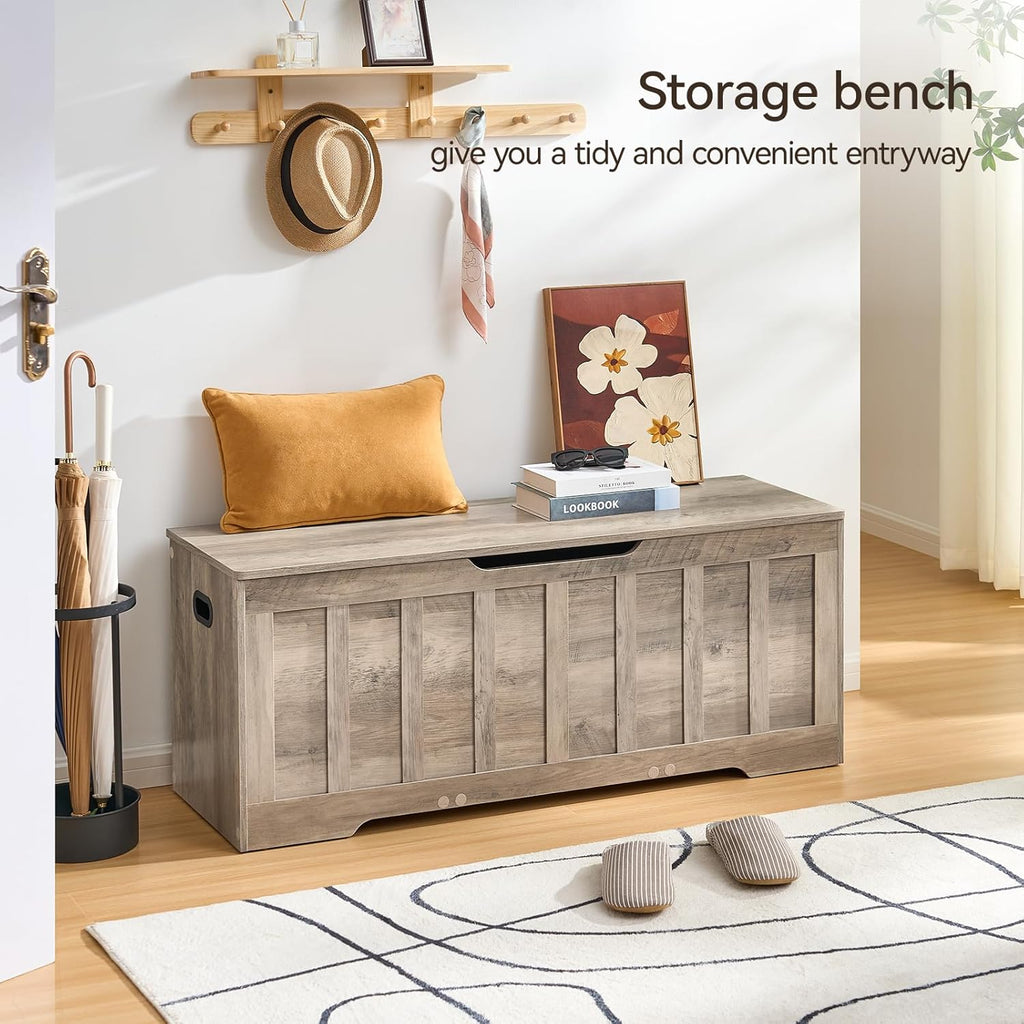47.2" Storage Chest Extra Large,Wooden storage bench(Greige).