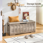 47.2" Storage Chest Extra Large,Wooden storage bench(Greige).