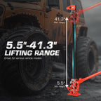 DNA Motoring 48'' Universal Farm Jack 3 ton 6600lbs Capacity Utility High Lift Farm Jack Ratcheting Off Road Jack for Car Truck Tractor SUV ATV UTV