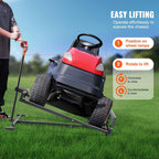 VEVOR Ride on Lawn Mower Lift Jack, 880 Lbs Weight Capacity, Telescopic Maintenance Jack with Crank Handle & Power Tool Handle, Foldable Lawn Tractor