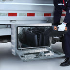 VEVOR Underbody Truck Box, 24"×14"×16" Pickup Storage Box, Heavy Duty Aluminum Diamond Plate Tool Box with Lock and Keys, Waterproof Trailer Storage