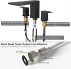 BESy Roman Tub Faucet Set Jacuzzi Bath Bathtub Faucet Deck Mount Black