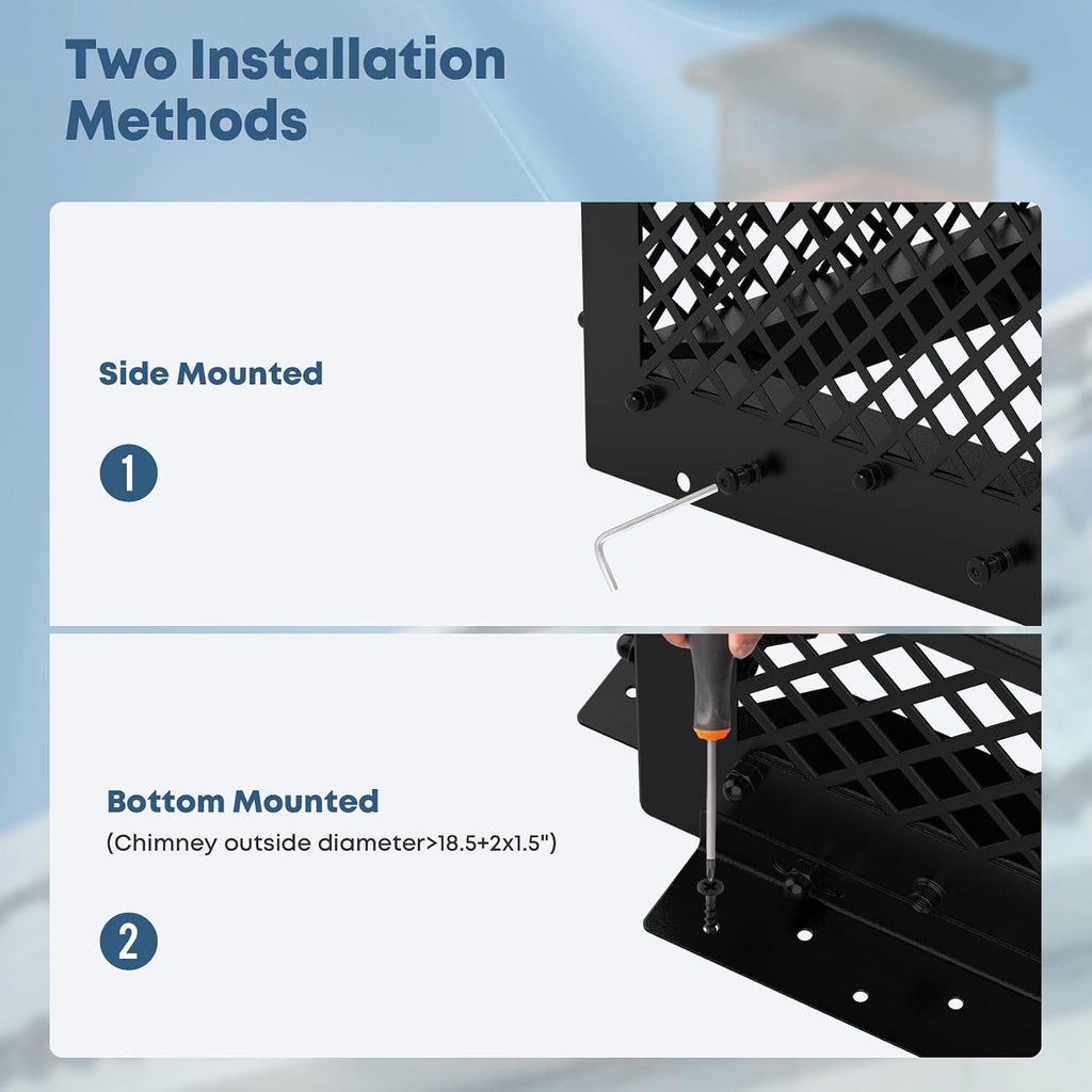 Stanbroil 14" x 19" Chimney Cap, Adjustable Fit Existing Outside Clay Flue