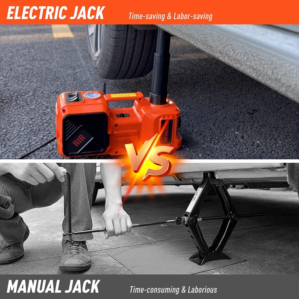 Electric Car Jack Set 5 Ton Hydraulic Jack Car Lift Floor Jack with Integrated Tire Pump and Impact Wrench for Sedans SUV MPV Sedan Truck Change