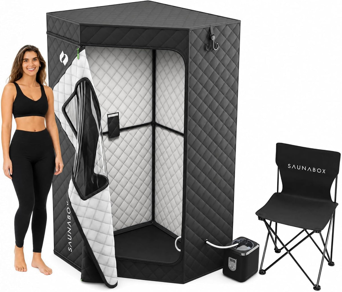 SAUNABOX® SmartSteam Kit Pro Portable Home Steam Sauna | 1 Person Sauna Tent