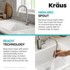 KRAUS Spot Free Stainless Steel Pull Down Kitchen Faucet KPF-2620SFS
