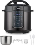 Midea 12-in-1 Electric Pressure Cooker, 6 Quarts, 12 Presets, Multi-Functional Programmable Slow Cooker, Rice Cooker, Steamer, Sauté Pan, Yogurt