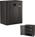 Suncast 30" Base Cabinet, Heavy-Duty Garage Storage Cabinet, Dark Gray