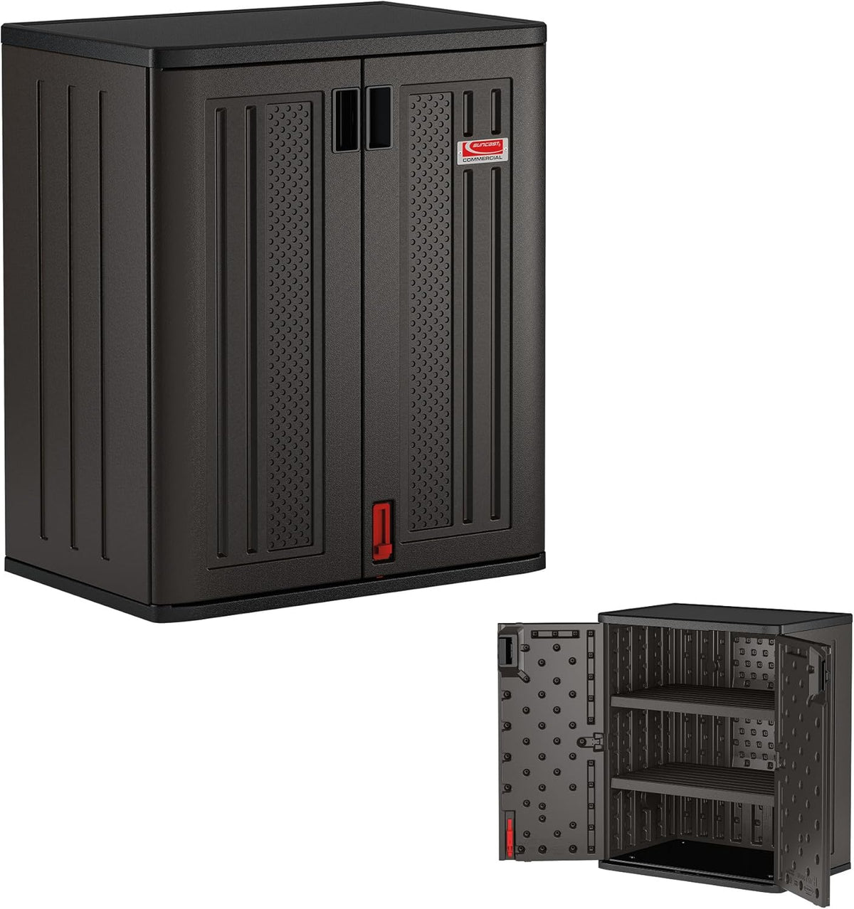 Suncast 30" Base Cabinet, Heavy-Duty Garage Storage Cabinet, Dark Gray