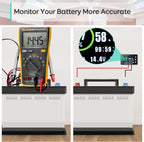 LNEX 500A Shunt Battery Monitor, 2.4" Color Screen RV Monitor with 16ft Shielded Wire, Support High Low Voltage Programmable Alarm for 8-100V Lifepo4