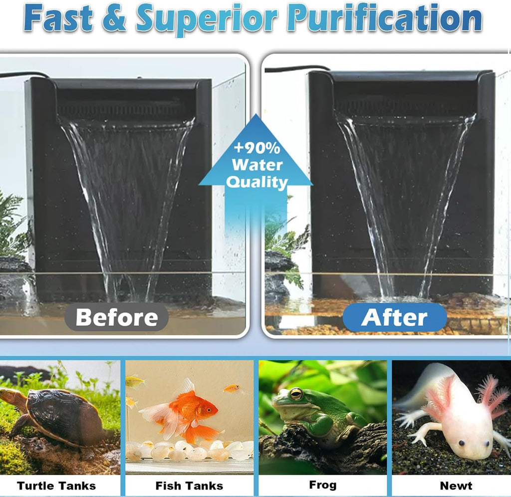 Turtle Tank Filter Aquarium Fish Filter w/U-V Light for Large 40-150 Gallon