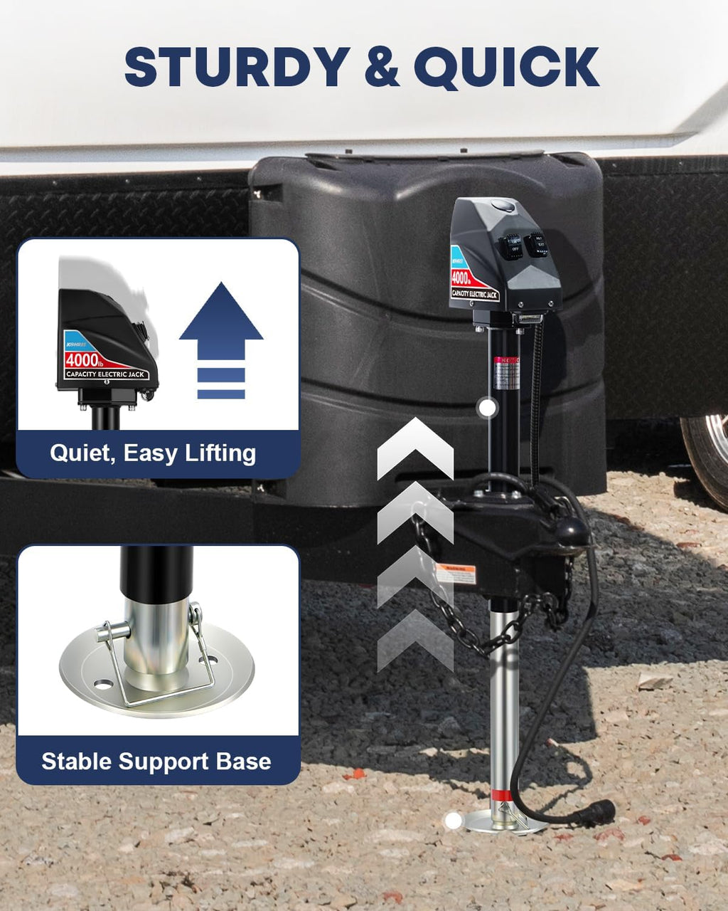 Kohree Electric Trailer Jack 4000 lbs with 7-Way Connector, Heavy Duty