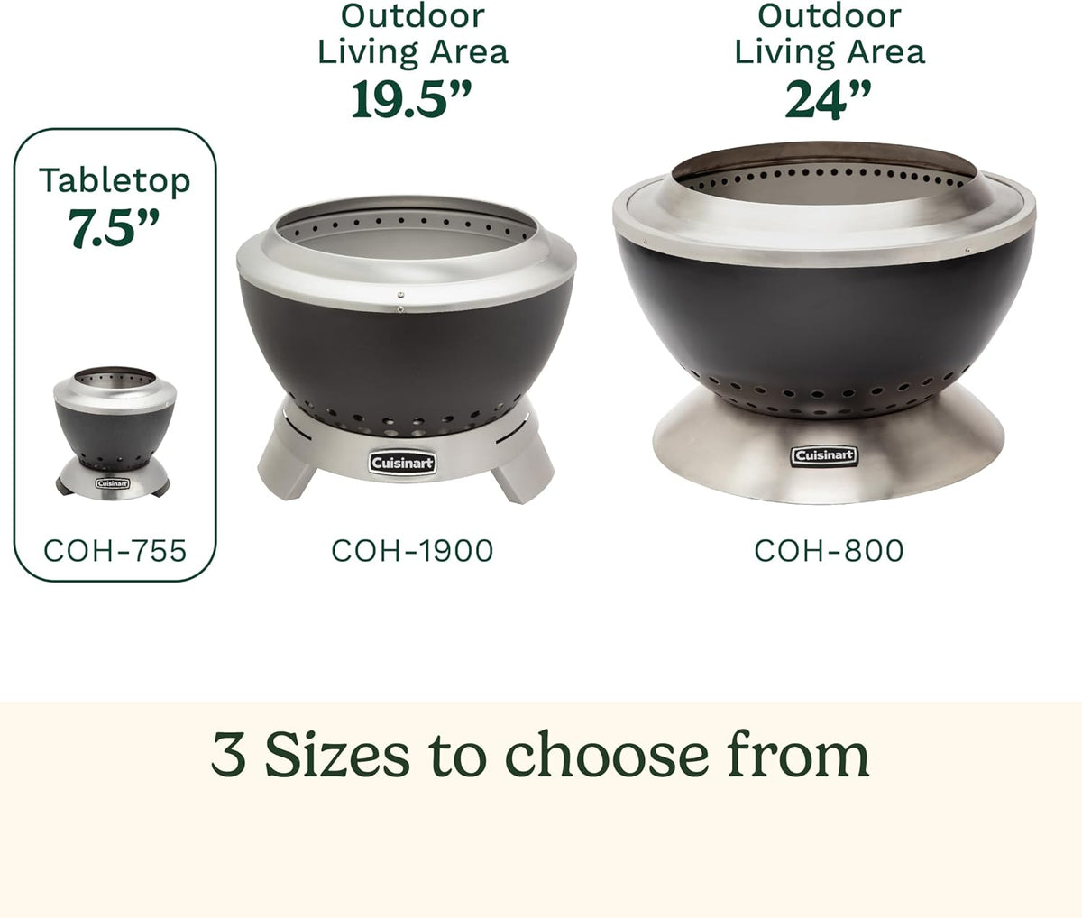 Cuisinart 7.5 in. Cleanburn Tabletop Fire Pit, COH-755P