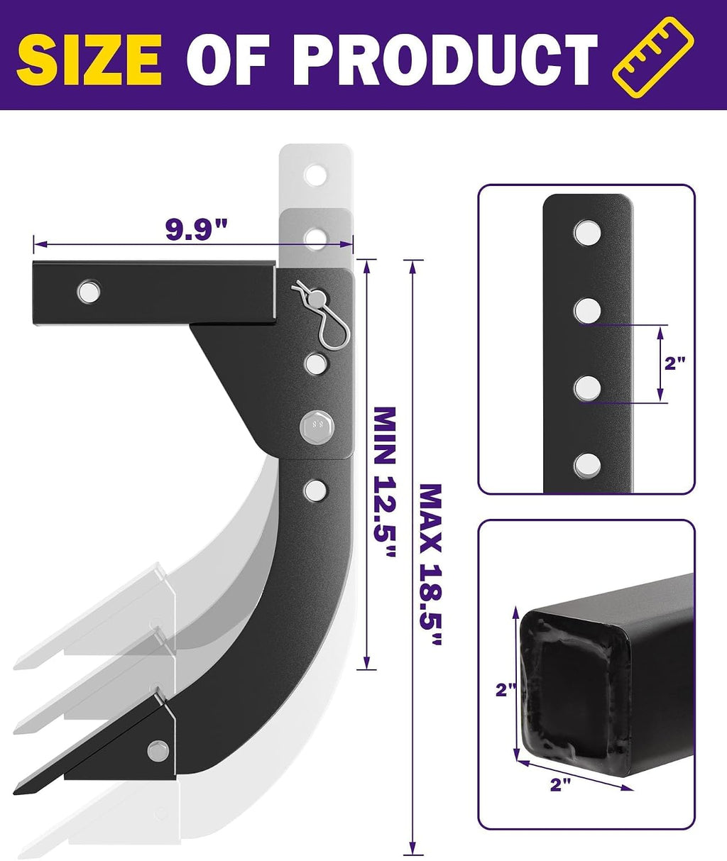 Hitch Mounted Trencher Fits 3 Point Hitch, Heavy Duty Subsoiler, Hitch Lawn Ripper for ATV/UTV Tractor, Updated Adjustable 16" Trenching Shank Plow