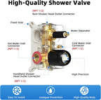 Shower Faucet Set With 8" Shower Head And Handheld Black