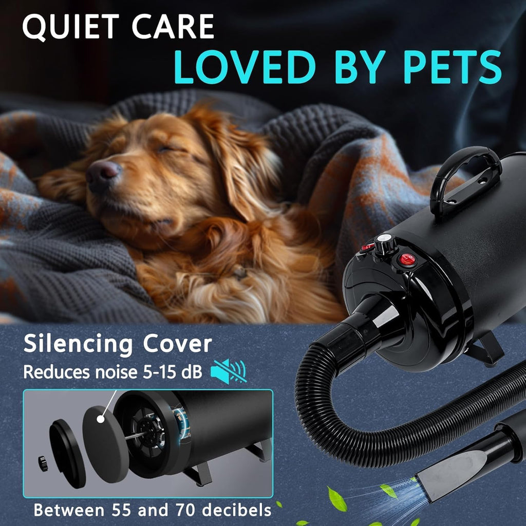 High Velocity Dog Hair Dryer, Pet Dryers, Black