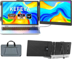 KEFEYA Laptop Screen Extender, 14" FHD 1080P IPS Laptop Monitor Extender Dual Screen, Portable Monitor for Laptops 13-17" with USB-C/HDMI Port, Plug