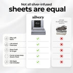 Silvery Silver Infused Bed Sheets Set - Ultra-Soft Temperature-Regulating Fabric with Self-Cleaning Technology™ That Stays Fresh 3X Longer for