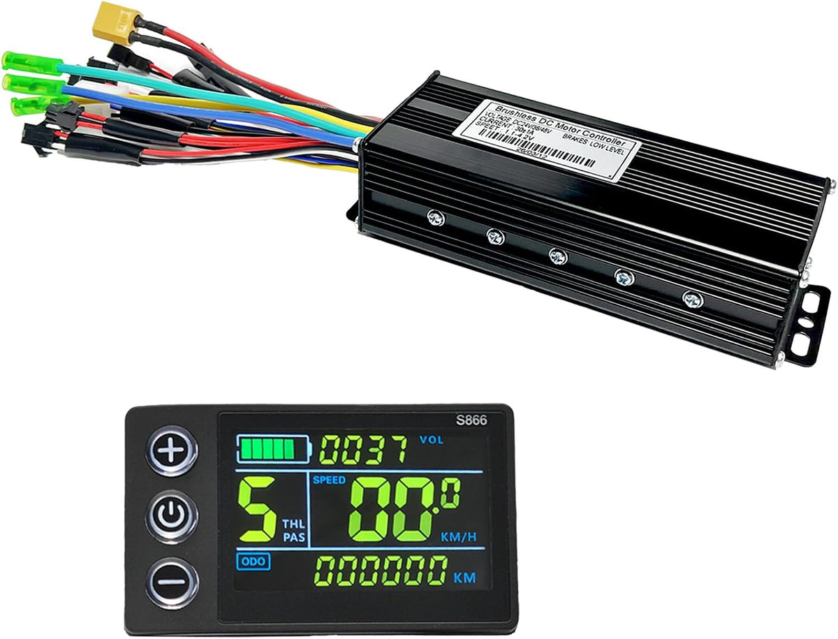 24V 36V 48V 750W 1000W Sine Wave Ebike Controller and S866 LCD Display Kit