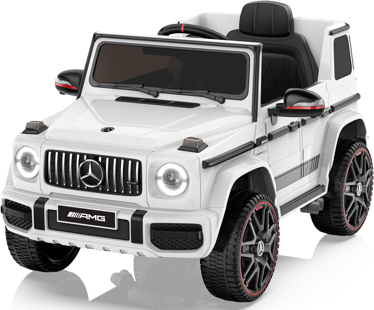 ANPABO 12V 7AH Licensed Mercedes-Benz G63 Electric Car for Kids, White