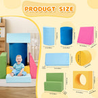Toddler Climbing Toys Indoor, 7-Piece Colourful Foam Climbing Blocks, Soft Play Climbing for Toddlers, Modular Crawling & Sliding Play Set for