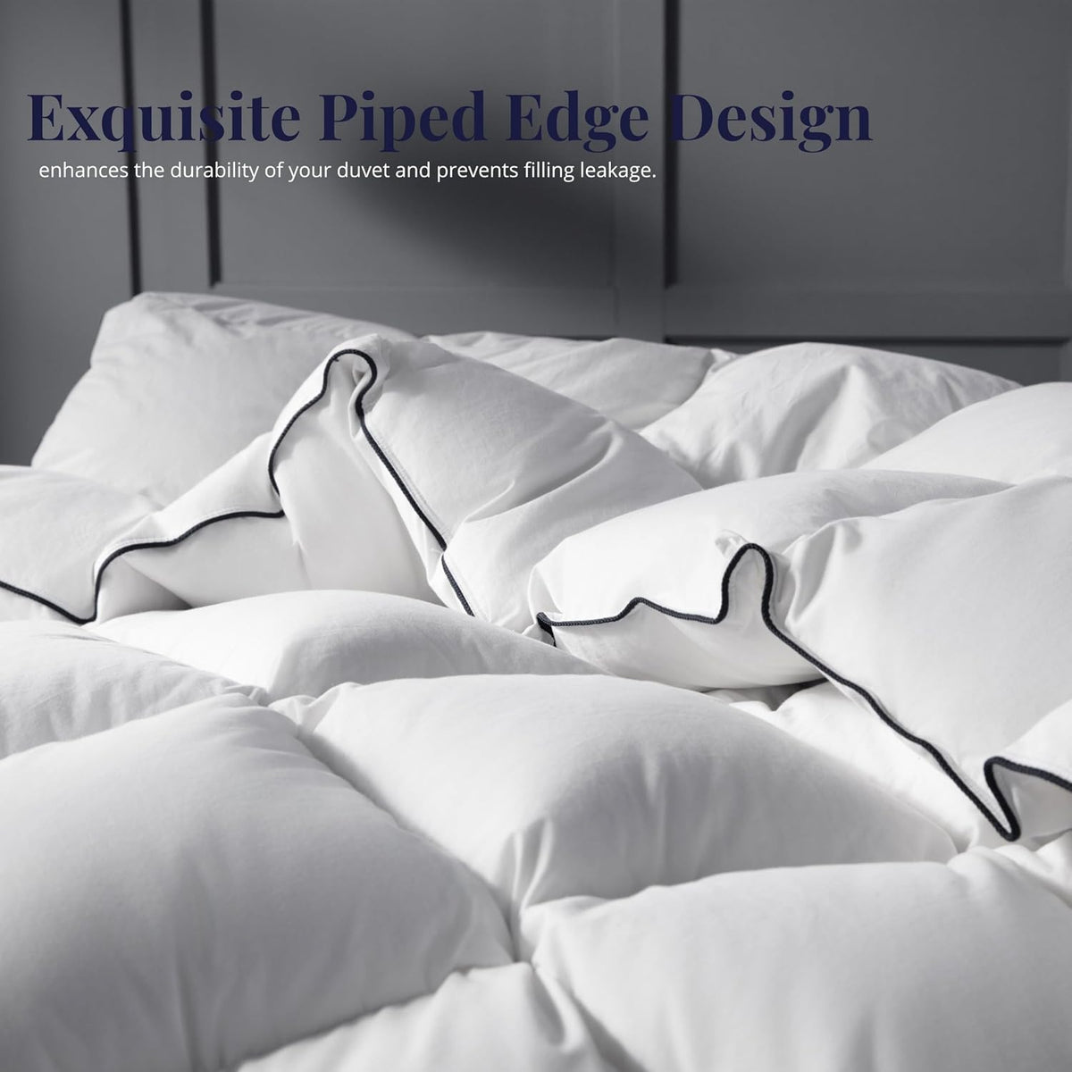 King Size Down Duvet Insert - All Season Cool Touch for Hot Sleepers, Premium 100% Cotton Shell Hotel Quality, White 106 x 90 Inch