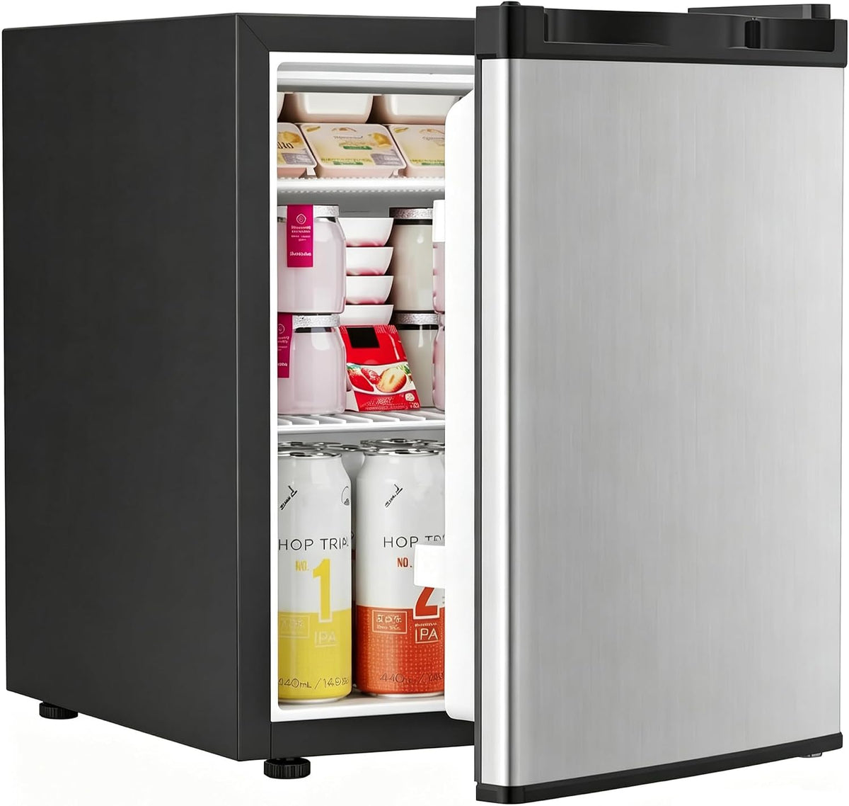 Antarctic Star 1.6 cu.ft Mini Fridge Adjustable Thermostat, Stainless Steel