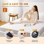 Valthie Heated Mattress Pad Queen Size, Electric Bed Warmer with Preheat