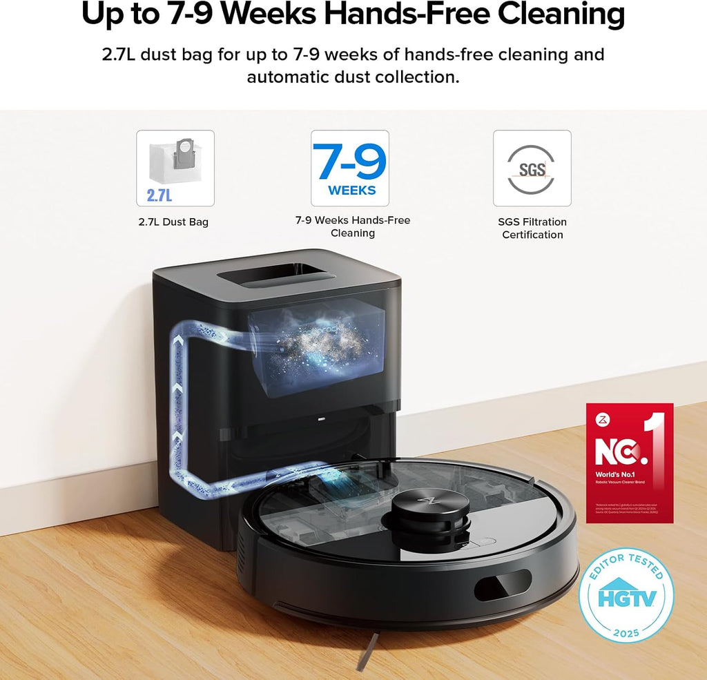roborock Q7 M5+ Robot Vacuum and Mop, Up to 7-9 Weeks Self-Empty, 10000Pa