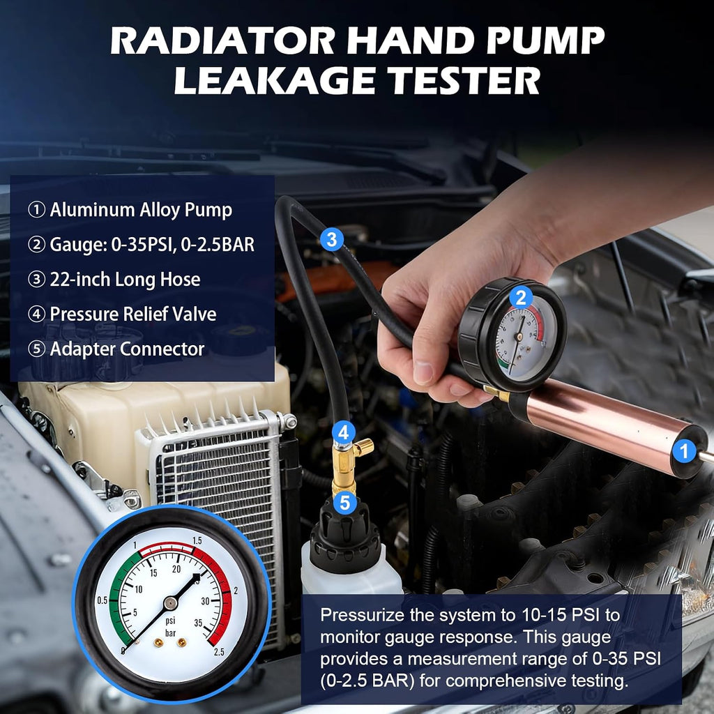31 PCS Coolant Pressure Tester Kit with 23 Adapters