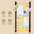 Heated Towel Rack Timer & Multi-Level Temp Adjustment Black