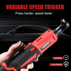 AOBEN Cordless Ratchet Wrench Kit,3/8" ratchet,40 Ft-lbs Electric Power Ratchet Set with Variable Speed Trigger,2 Packs 2000mAh Lithium-Ion Battery