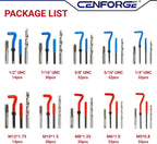 Helicoil Thread Repair Tool Kit 320-Piece: SAE (1/4"-1/2") & Metric (M5-M12) | Includes HSS Drill Bits, Taps, 304SS Inserts & Break-Off Tools