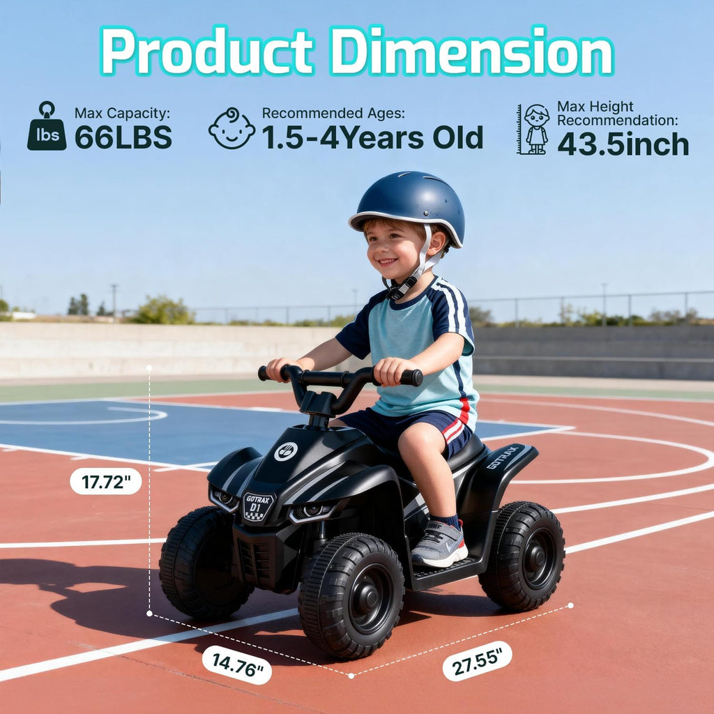 Gotrax Ride on Toy for Toddlers 1.5-4, 12V Battery for 80Mins, Max 1.5MPH