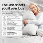 Silvery Silver Infused Bed Sheets Set - Ultra-Soft Temperature-Regulating Fabric with Self-Cleaning Technology™ That Stays Fresh 3X Longer for
